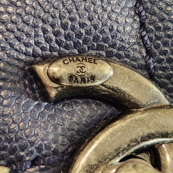 Chanel Caviar Quilted Navy Blue Flap-bag, Authentic - Picture 9 of 16